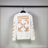 Off White Long Sleeve Round Neck Neck Sweatshirt Autumn And Winter Round Rubber Strip Crew Neck Pullover Sweatshirt Men And Women