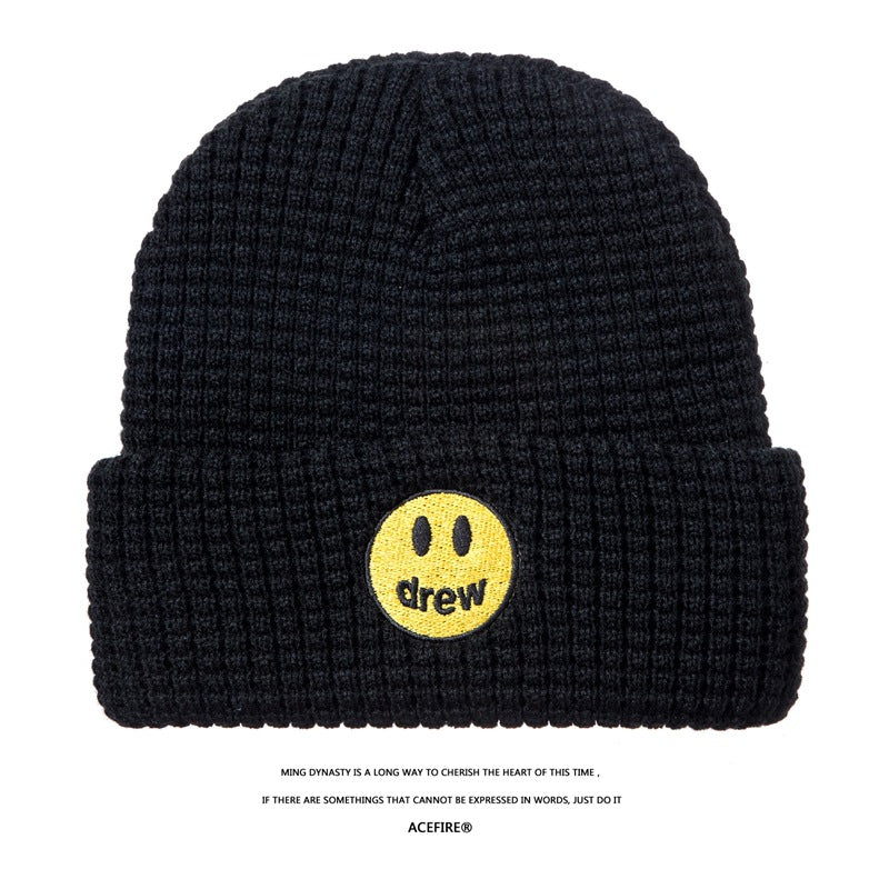 Justin Bieber Toque Smiley Face Woolen Cap Men and Women Retro
