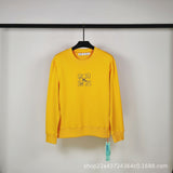 Off White Sweatshirts Long Sleeve round Neck Sweater Winter Ow Log Worker D Three-Dimensional Effect