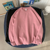 Men's Sweater Fall Winter Men Loose Solid Color round Neck Sweater