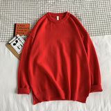 Men's Sweater Fall Winter Men Loose Solid Color round Neck Sweater
