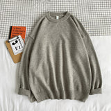 Men's Sweater Fall Winter Men Loose Solid Color round Neck Sweater