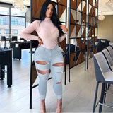 Women Plus Size Jeans Fashion High Elastic Denim Skinny Pants Women