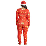 Women Plus Size Jumpsuits Christmas Sexy Tight Knitted Printed Homewear Jumpsuits