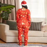 Women Plus Size Jumpsuits Christmas Sexy Tight Knitted Printed Homewear Jumpsuits