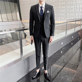 Double Brewed Seersucker Suit Spring and Autumn Suit Male Striped Suit
