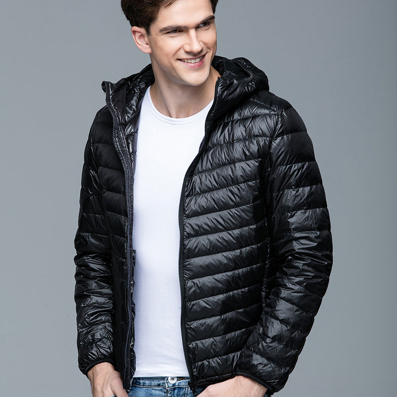 Men Winter Coats Puffer Jacket down Coat Fall Winter Men Short Hood Fashion Casual down Jacket
