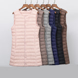 Women Winter Coats Puffer down Vest Autumn and Winter Lightweight round Neck Vest down