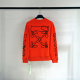 Off White Sweatshirts Long Sleeve round Neck Neck Winter Men and Women Same Style Sweatershirt