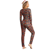 Women Plus Size Jumpsuits Knitted Printed Slim-Fit Christmas Homewear Jumpsuit