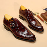 Indo Western Shoes Autumn Leather Shoes Men's Monk Shoes Square Toe Shoes Men