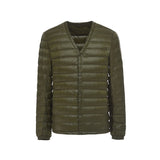 Men Winter Coats Puffer Jacket down Coat Men's V-neck Light Thin down Jacket round Neck Jacket