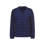 Men Winter Coats Puffer Jacket down Coat Men's V-neck Light Thin down Jacket round Neck Jacket