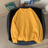 Men's Sweater Fall Winter Men Loose Solid Color round Neck Sweater