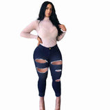 Women Plus Size Jeans Fashion High Elastic Denim Skinny Pants Women