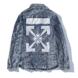 Arrow Denim Jacket Jean Coat OFF OW WHITE Denim Shirt Unisex Denim Jacket Coat Owt