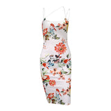 Women Summer Dresses  Midi Dress Sexy Print Suspender Midi Dress