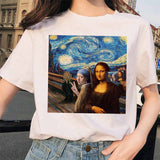Friends Joey T Shirt Mona Lisa Starry Sky Short Sleeve T-shirt