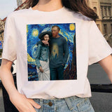 Friends Joey T Shirt Mona Lisa Starry Sky Short Sleeve T-shirt