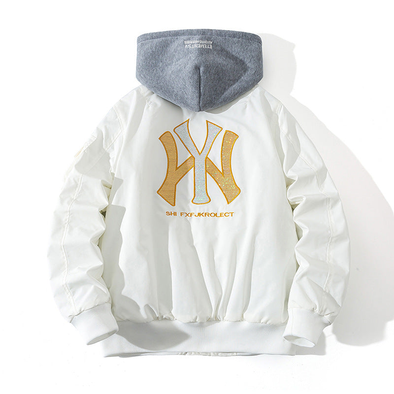 New York NYC Varsity Jacket Baseball Uniform Sequined Embroidered Jacket