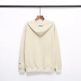 Fog Hoodie Autumn and Winter Double Line ThreeDimensional Adhesive Letter Cotton Terry Hooded Sweater Fear Of God