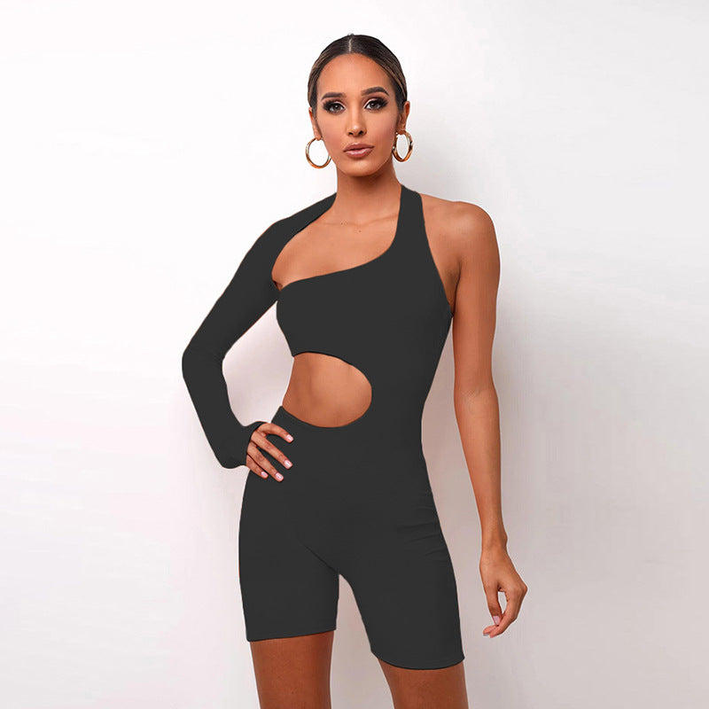 Spring NEW Long Sleeve Sexy Cutout Sports Jumpsuit