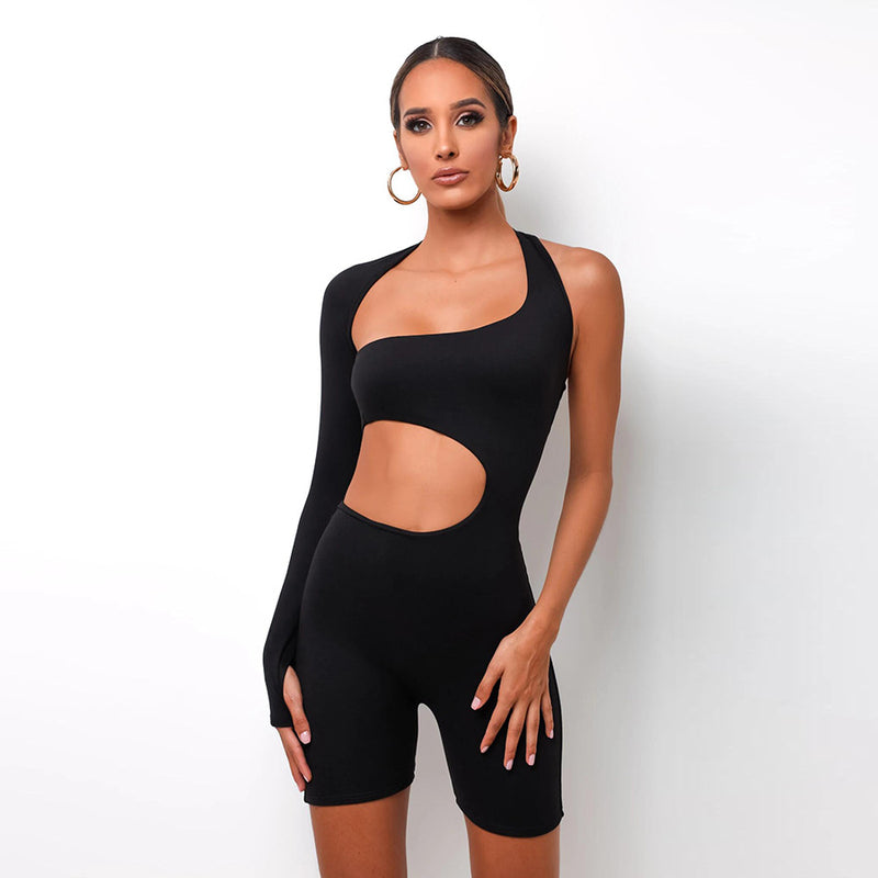 Spring NEW Long Sleeve Sexy Cutout Sports Jumpsuit