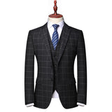 Seersucker Suit Men's Three-Piece Suit