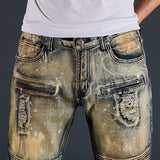 Tactics Style Outdoor Casual Pants Slim Stretch Skinny Motorcycle Jeans