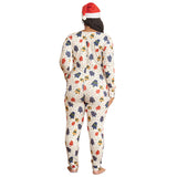 Women Plus Size Jumpsuits Tight Sexy Knitted Printed Christmas Homewear Jumpsuit