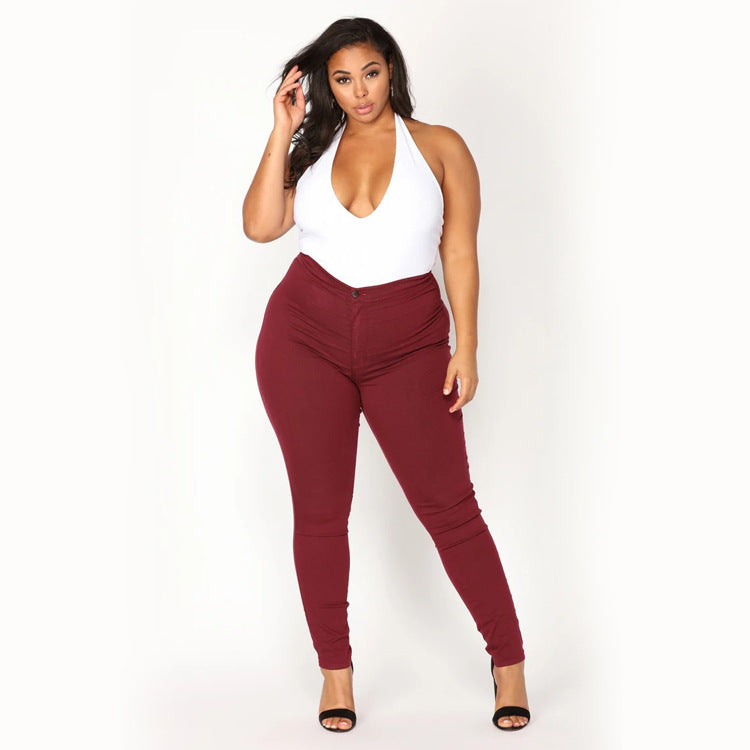Women Plus Size Jeans Fashion Casual Denim Skinny Pants Women