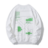 Off White Sweatshirts Long Sleeve round Neck Sweater Graffiti Sketch Letter Arrow Pure Cotton round-Neck Pullover