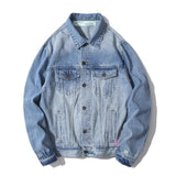 Arrow Denim Jacket Jean Coat off Ow White Graffiti Rendering Arrow Distressed Locomotive Unisex Denim Jacket Coat Owt