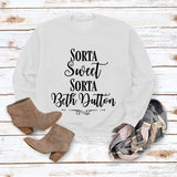 Beth Dutton Outfits Sorta Sweet Sorta Beth Dutton Winter Letter Casual round Neck Sweater