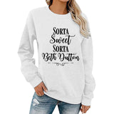 Beth Dutton Outfits Sorta Sweet Sorta Beth Dutton Winter Letter Casual round Neck Sweater