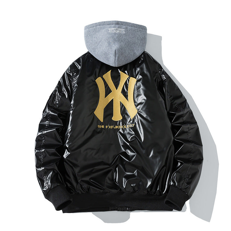 New York NYC Varsity Jacket Hooded Baseball Uniform Coat