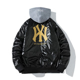 New York NYC Varsity Jacket Hooded Baseball Uniform Coat