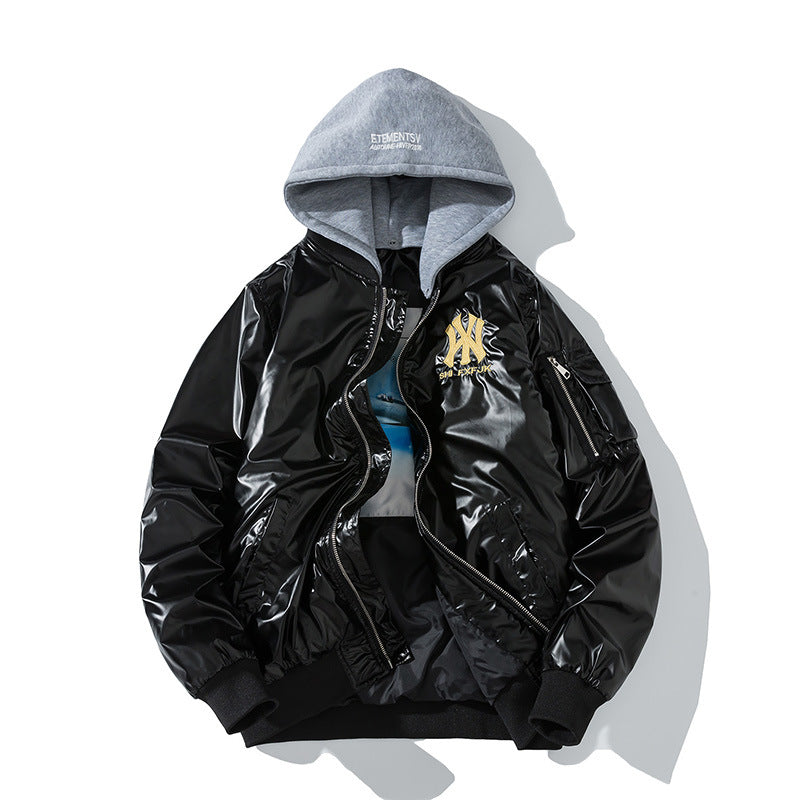 New York NYC Varsity Jacket Hooded Baseball Uniform Coat