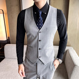 Seersucker Suit Slim Three-Piece Suit Men 'S Suit Set