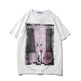 Charlie Luciano T Shirt Black Fairy Tale Series Spotty Dog Pure Cotton Loose Couple