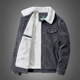 John Dutton Jacket Corduroy Jacket Loose plus Size Cotton-Padded Coat Casual Warm Jacket