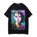 Charlie Luciano T Shirt Black Fairy Tale Series Hua Mulan Cotton Loose Couple