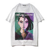 Charlie Luciano T Shirt Black Fairy Tale Series Hua Mulan Cotton Loose Couple
