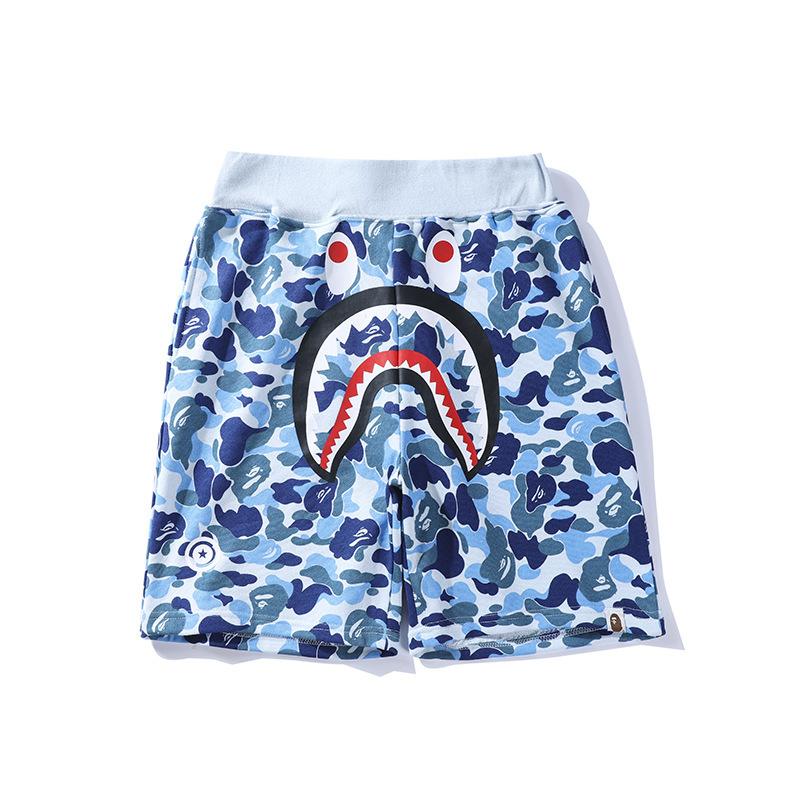 Shark Print Shorts Shark Head Camouflage Bottom Pattern Casual Shorts Men and Women Fashion Tether Shorts