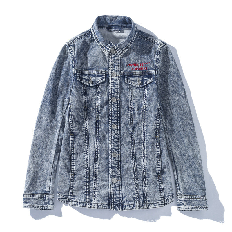Off White Winter Coat Ow Base Arrow Super Strong 3M Reflective Denim Jacket Coat