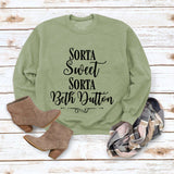 Beth Dutton Outfits Sorta Sweet Sorta Beth Dutton Winter Letter Casual round Neck Sweater