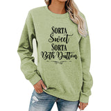 Beth Dutton Outfits Sorta Sweet Sorta Beth Dutton Winter Letter Casual round Neck Sweater