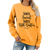 Beth Dutton Outfits Sorta Sweet Sorta Beth Dutton Winter Letter Casual round Neck Sweater