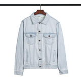 Arrow Denim Jacket Jean Coat Letter Arrow Washed Unisex Distressed Locomotive Denim Jacket Coat Owt