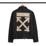 Arrow Denim Jacket Jean Coat off Ow White Tape Arrow Unisex Denim Jacket Coat Owt